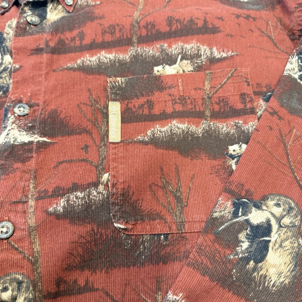 Columbia River Lodge Dog Hunting Shirt Men's Sz XXL Red Corduroy Button Front - Picture 7 of 14